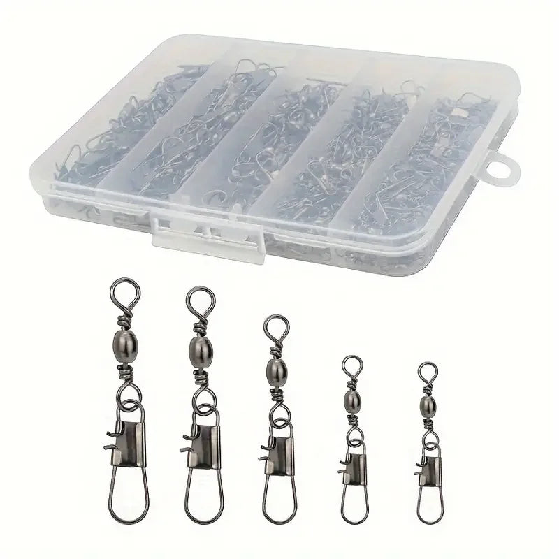 210pcs/set Fishing Swivels Snap