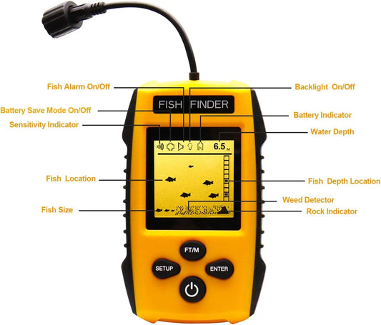 Portable Fish Finder with Sonar Transducer