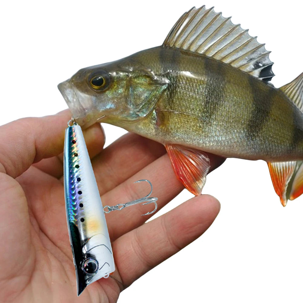 Popper Fishing Lure with Hook Floating Fishing Lure 3D Eyes