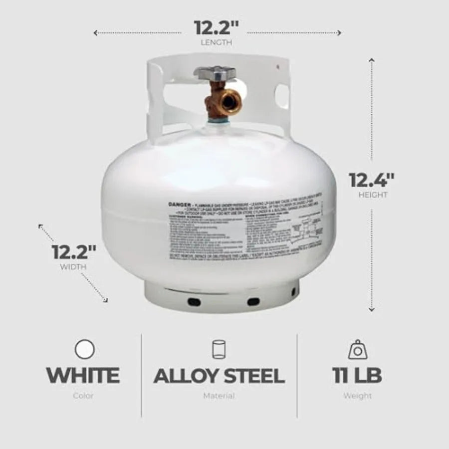 11lb Propane Tank for Outdoor Cooking and Heating Applications with High Performance Safety Valve and Durable Construction for R