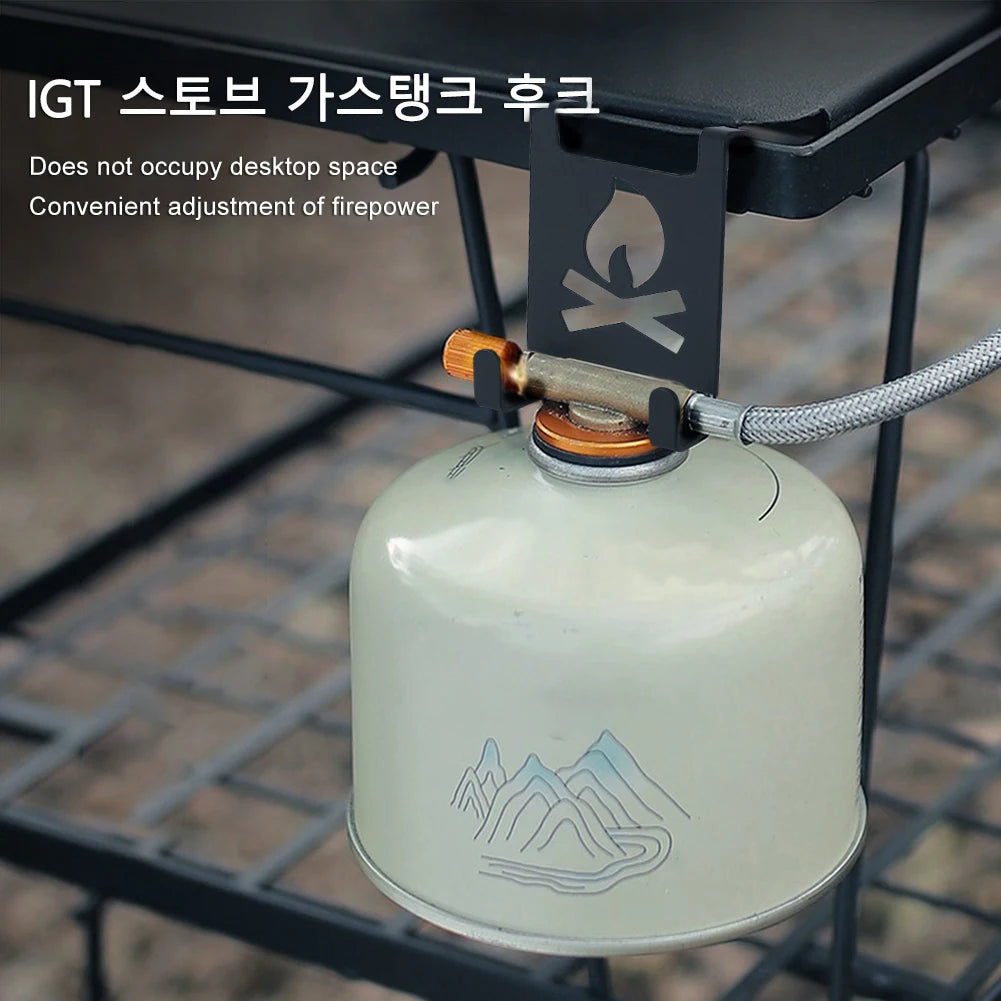 Butane Gas Tank Hanger Clip Stainless Steel Camping Table  for Outdoor Camping