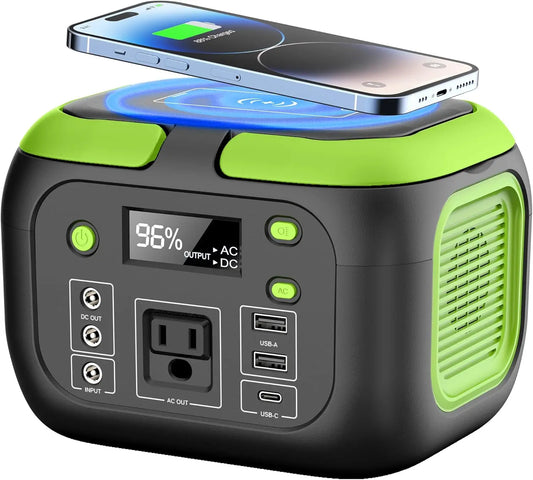 200W Portable Power Station 155Wh Solar Generator 42000mAh Power Bank with AC Outlet 110V, DC, USB QC3.0