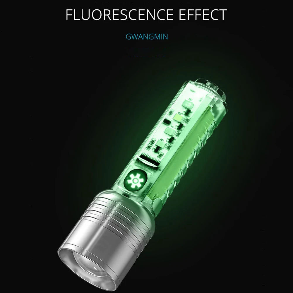 800LM Portable Flashlight Waterproof for Camping  Type-C USB Rechargeable