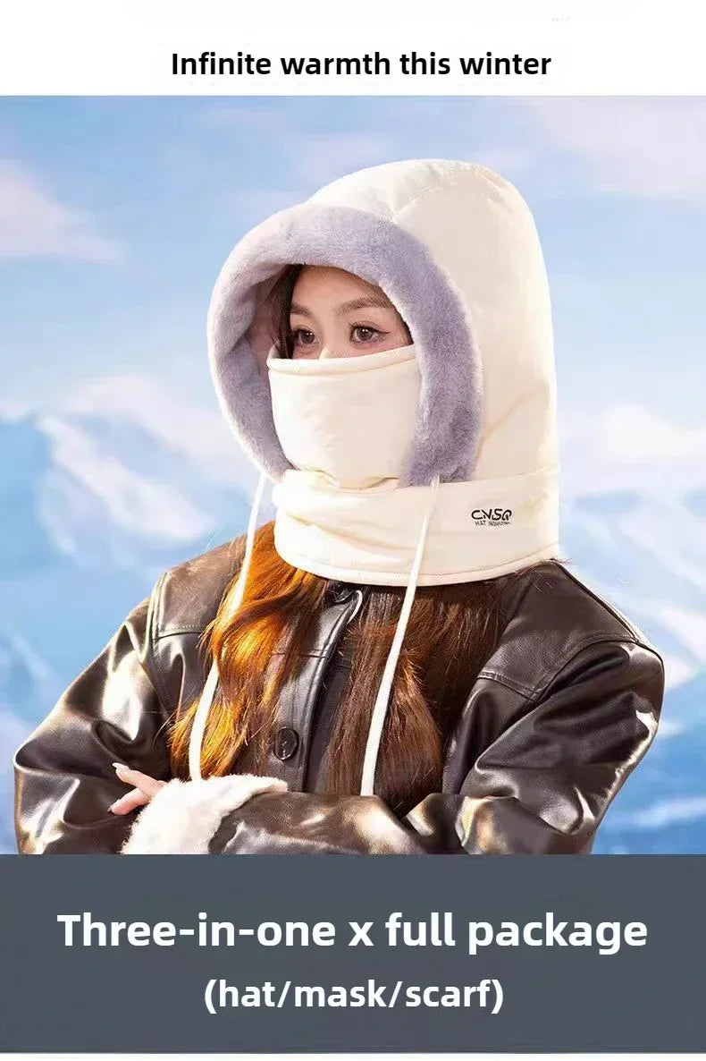 Thickened Warm Autumn Winter Unisex Trapper Hat Fleece Lined Ski Cap with Ear Flap for Outdoor Sports Cycling Hiking Winter Gear