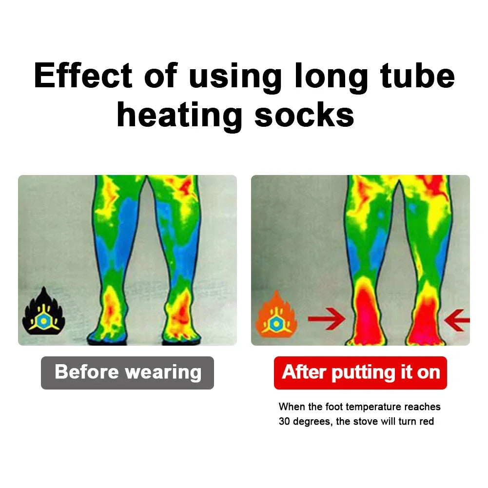 Electric Heating Socks 3 Level Temperature Winter Heating Socks Cold-Proof Winter Warm Thermal Socks for Cycling Camping Skating
