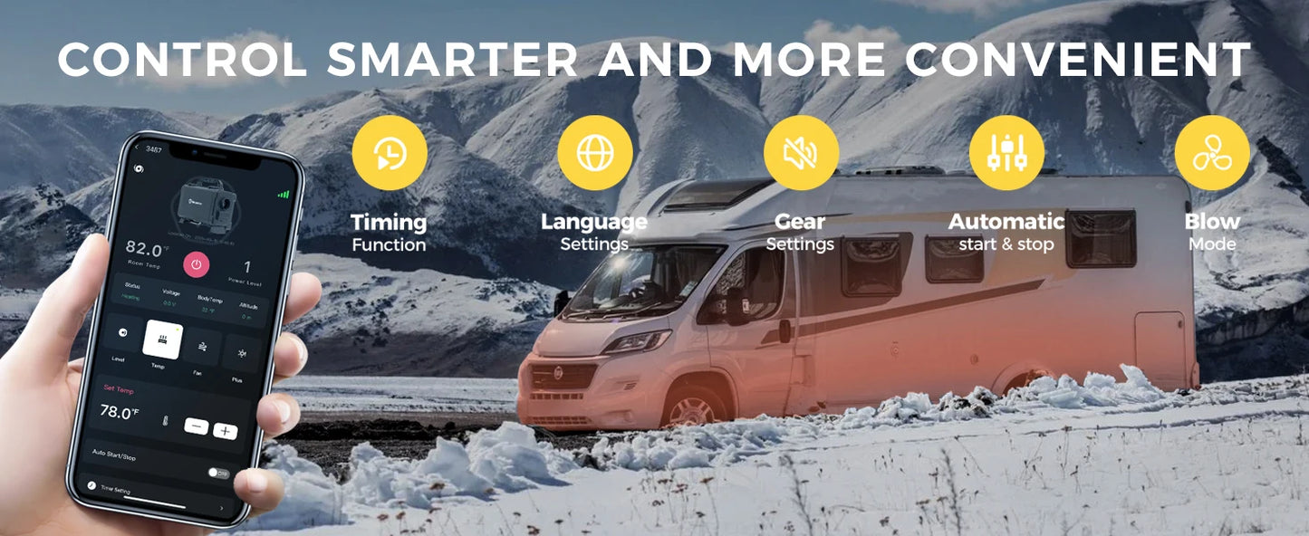 TB10Pro 8KW Diesel Heater 12V/24V/220V Diesel Parking Heater With LCD, Ventilation Mode ,CO Monitoring For Tent Trailer Garage RV