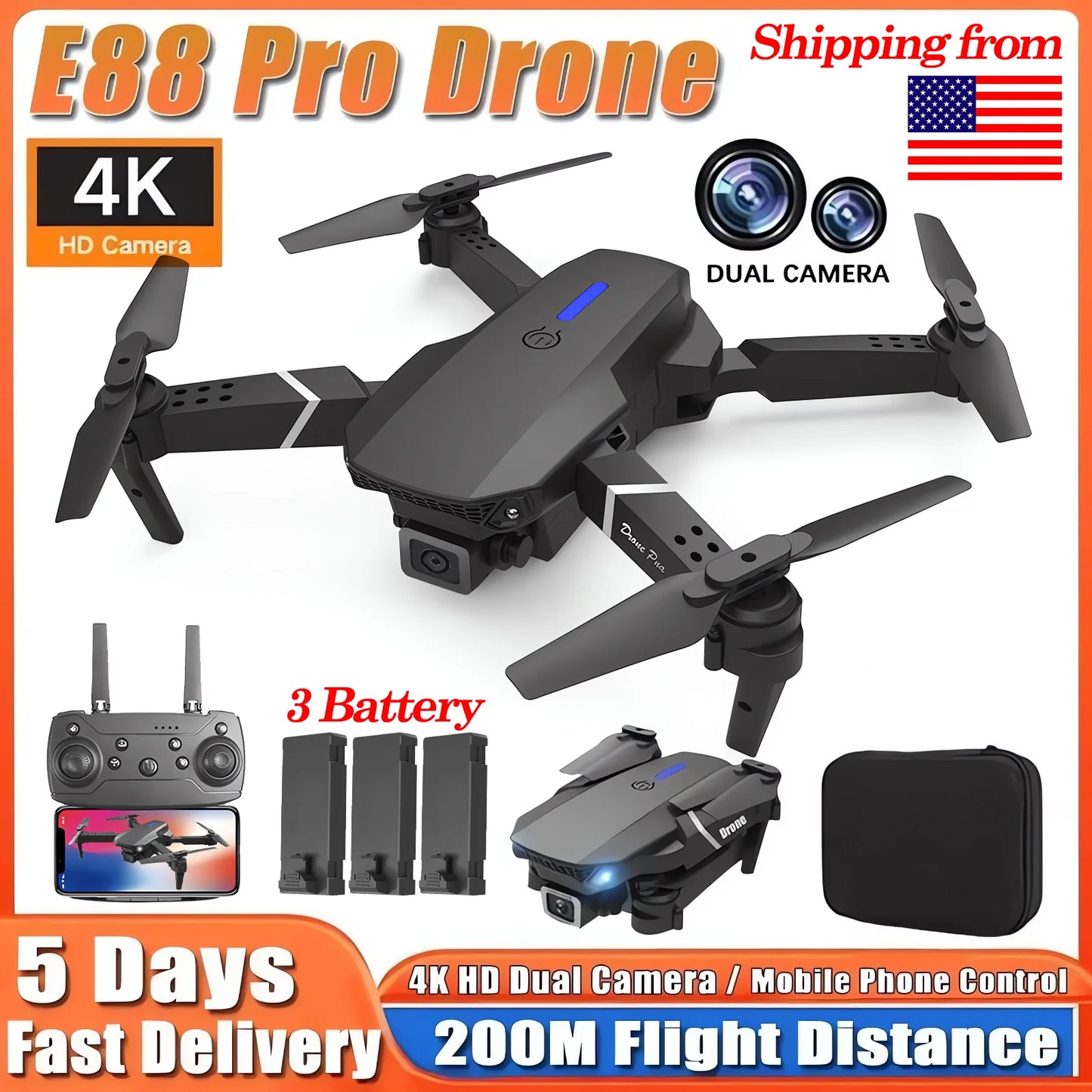 RC Drone 4K Professinal With 3 Battery 1080P Wide Angle HD Camera 


Height Hold Gift Toy