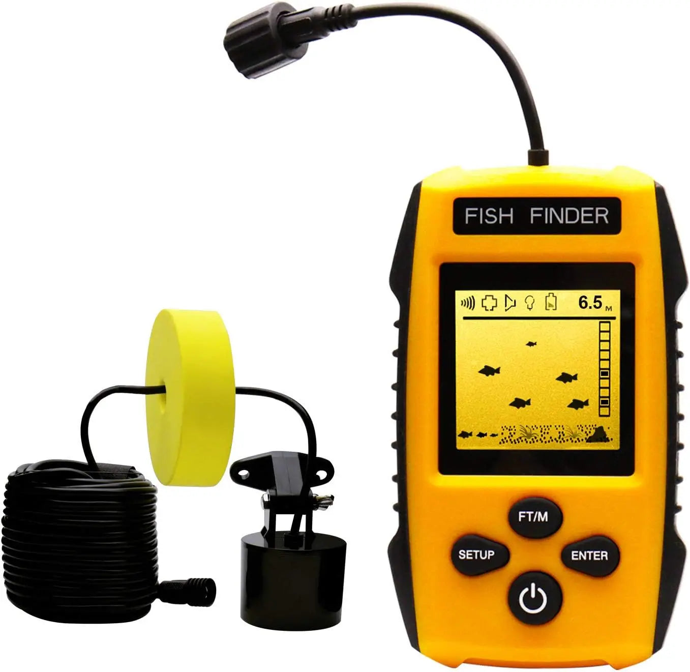 Portable Fish Finder with Sonar Transducer