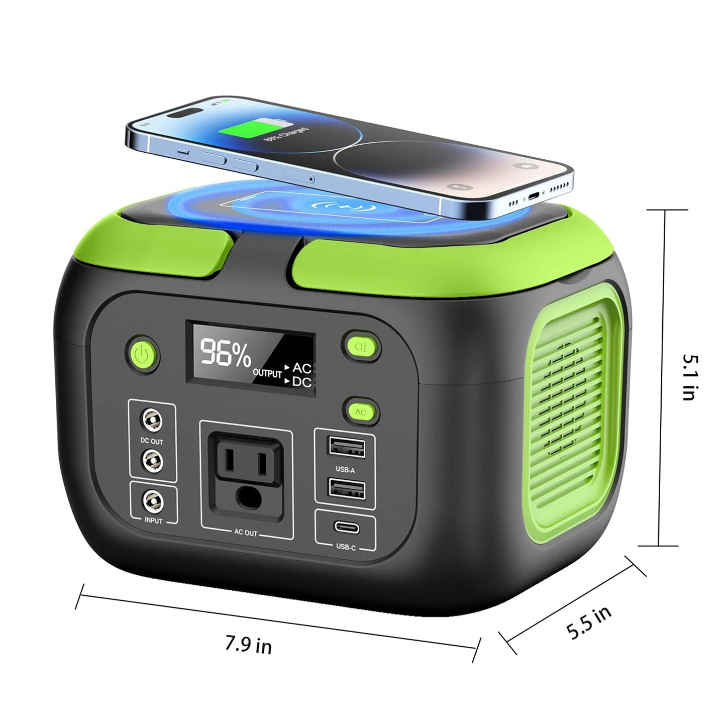 200W Portable Power Station 155Wh Solar Generator 42000mAh Power Bank with AC Outlet 110V, DC, USB QC3.0
