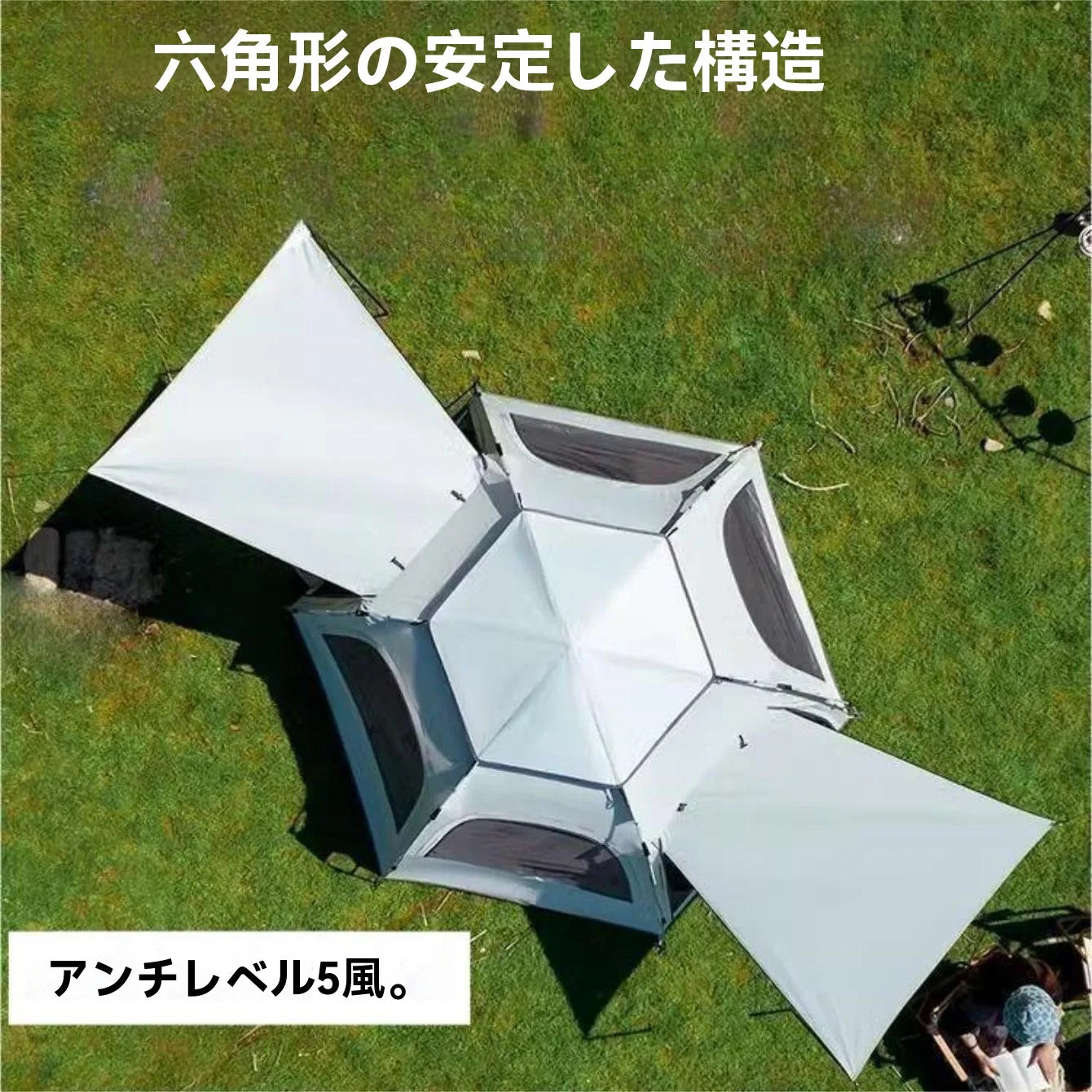 Pop up tents for camping waterproof  Windproof  for 4 person with Skylight and 2 Doors with Poles