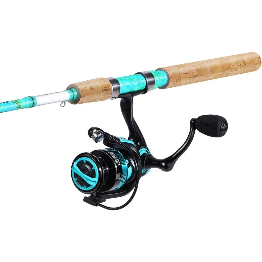 2Piece 5Foot 6Inch Graphite Fiberglass Fishing Rod and Reel