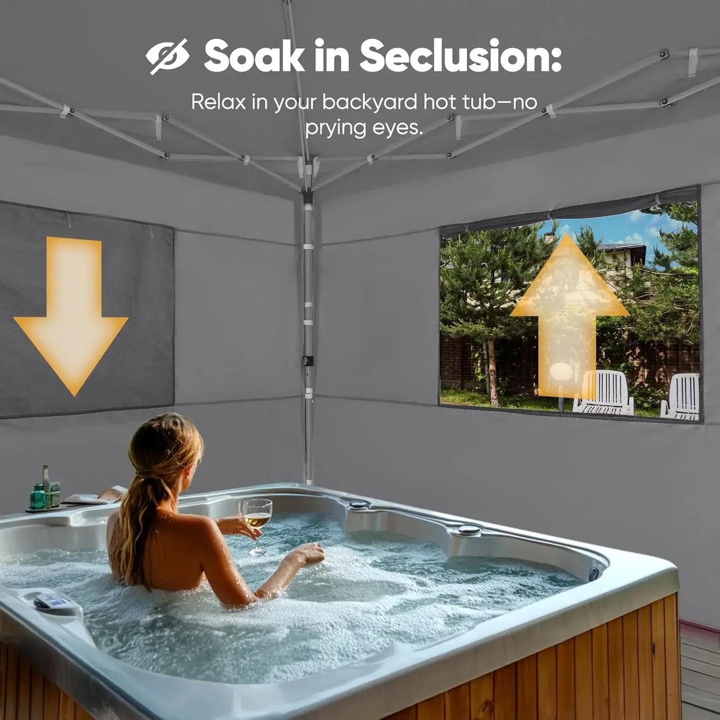 0x10 Pop up Canopy Tent with Sidewalls and Roll-up Ventilated Windows, One Person Setup, Easy Outdoor Commercial Gazebo