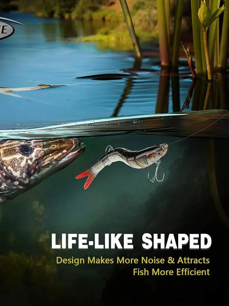 3 Pieces Freshwater and Saltwater Fishing Lures, Bionic Swim Bait, Realistic Bass Trout Crappie Swim Bait Fishing Lure Set, Gre