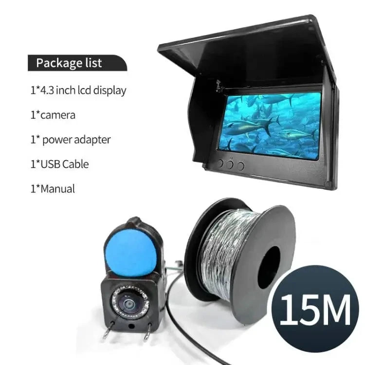 Portable Underwater Fishing Camera with 4.3" LCD Monitor Infrared Night Vision Waterproof