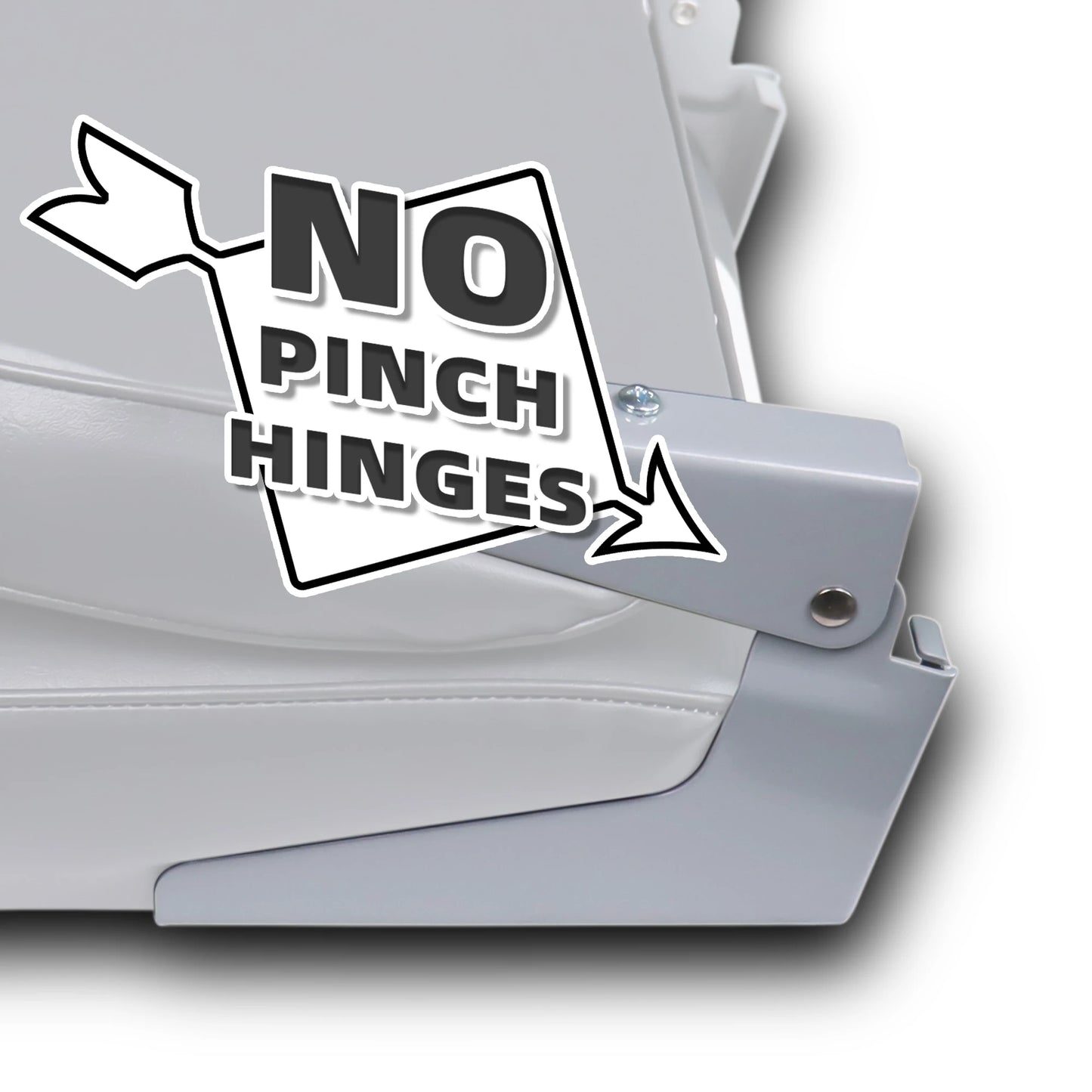 Low Back Boat Seats Marine Folding Chair Universal Fit for Fishing Yachts 1 Pack White and Gray