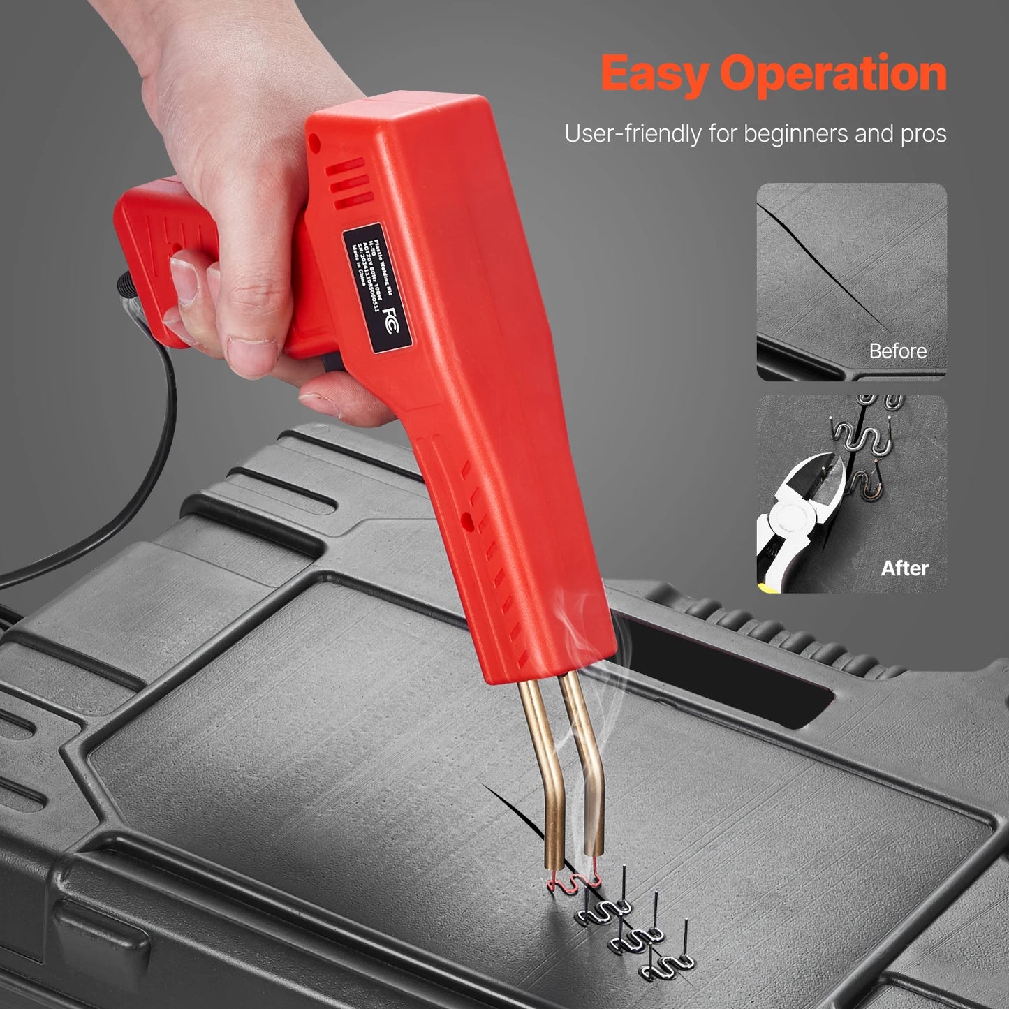 SucceBuy Plastic Welder 100W Plastic Welding Gun with 800PCS Hot Staples Professional Welding Gun Plastic Car Bumper Repair Kit