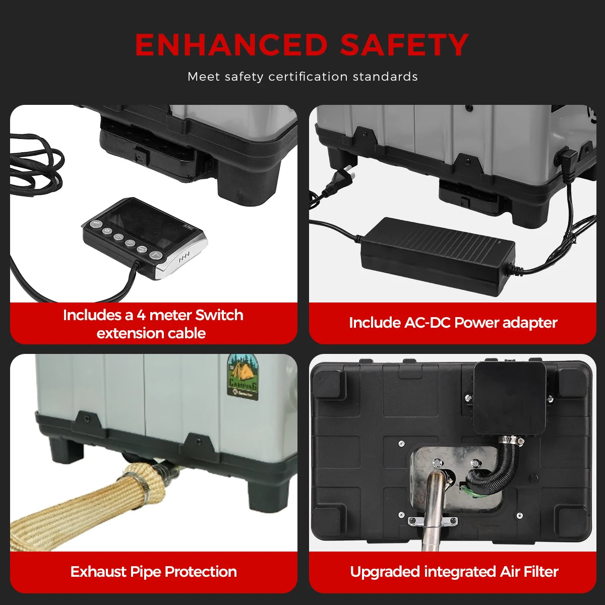 TB10Pro 8KW Diesel Heater 12V/24V/220V Diesel Parking Heater With LCD, Ventilation Mode ,CO Monitoring For Tent Trailer Garage RV