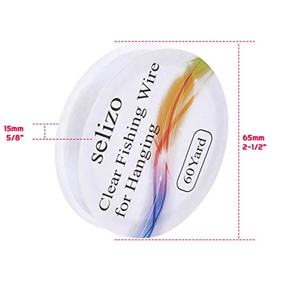 3Pcs Clear Fishing wire Line Jewelry String Invisible Nylon Thread for Hanging Decorations Beading and Crafts 3 Sizes 6