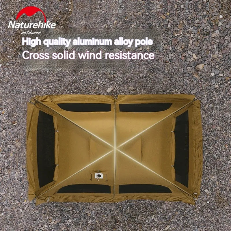 10.9 Camping Tent 6 People 4 Seasons Dome Extended Canopy Outdoor Waterproof  With Chimney Hole