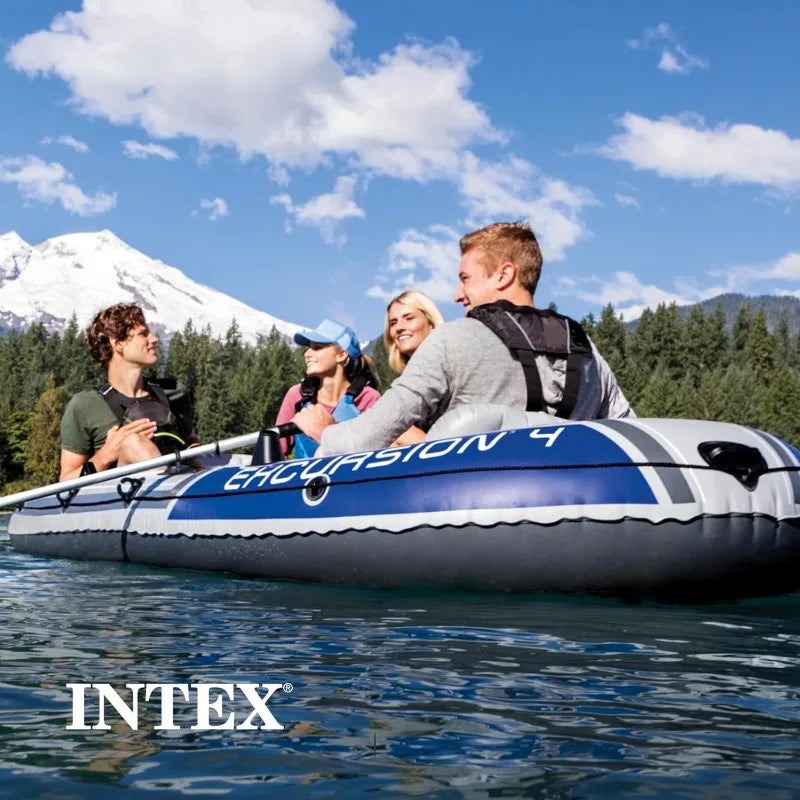 Inflatable Boat Series: Includes Deluxe 54in Boat Oars and High-Output Pump