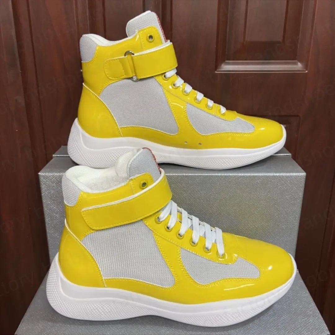 New Casual High End Board Shoes Mesh Breathable Fashion Men's Shoes  High Top Couple Shoes