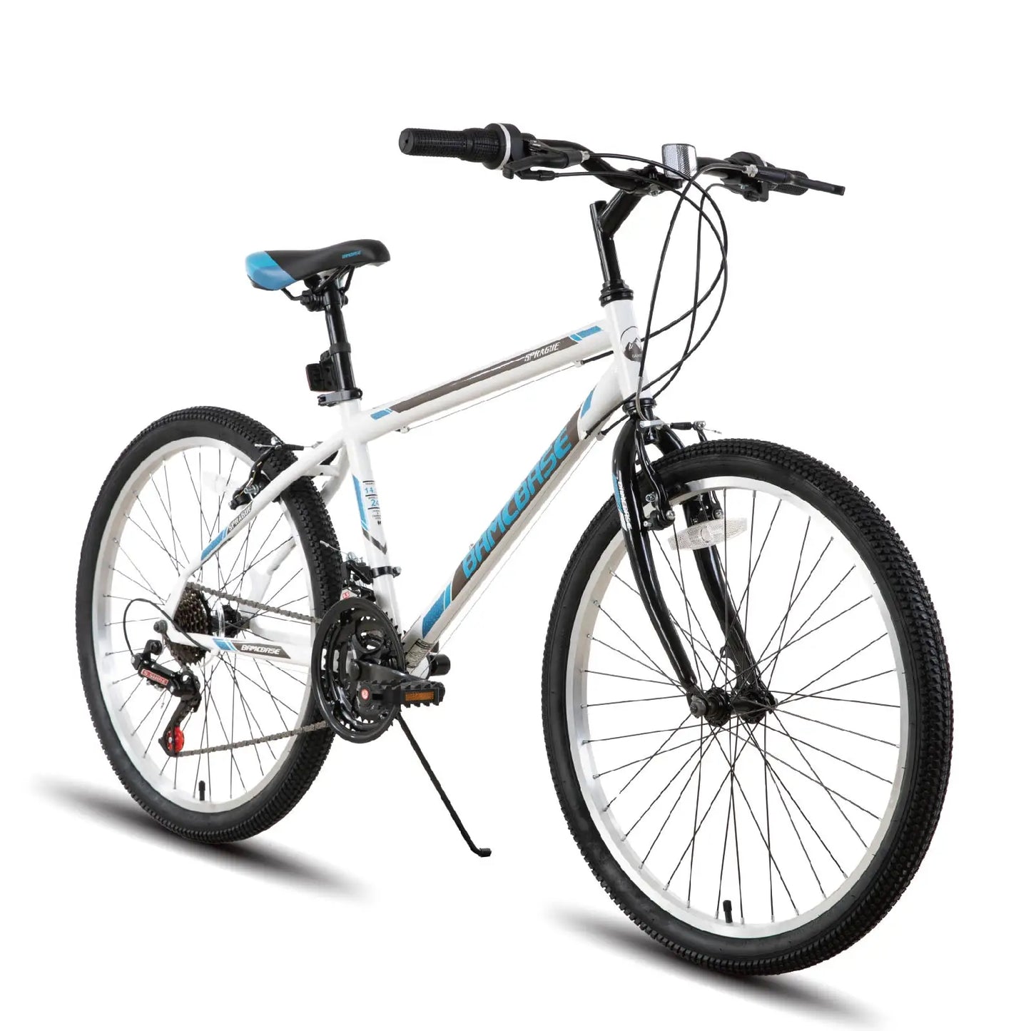 Hiland 24 26 inch Mountain Bike for Men Women, 21 Speeds High-Carbon Steel Frame,