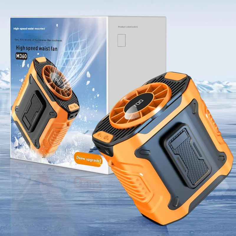 Mini Waist clip Fan, Super Long Standby, Rechargeable, Wearable Body Belt Fan for Hiking, Fishing, Camping,