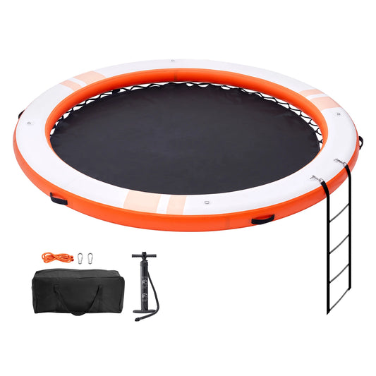 Inflatable Floating Dock 10x8FT Non-Slip Water Detachable Ladder Portable Carrying Bag Floating