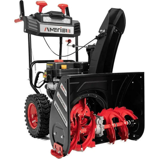 24-Inch Gas Snow Blower with 212cc 4-Cycle OHV Engine, Recoil Start, 40Ft Snow Throwing for Decks, Driveways, and Sidewalks