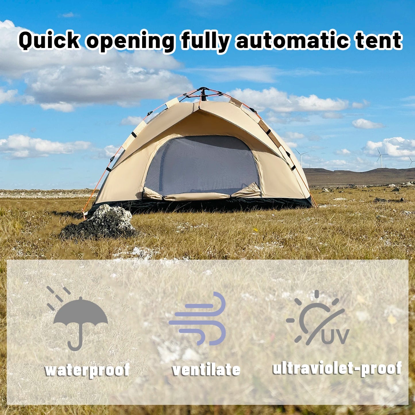 2-4 Person Camping Windproof Tents, Easy To Set Up, lightweight Camping Tent,Carpa,Suitable For Family Travel, Outdoor Camping