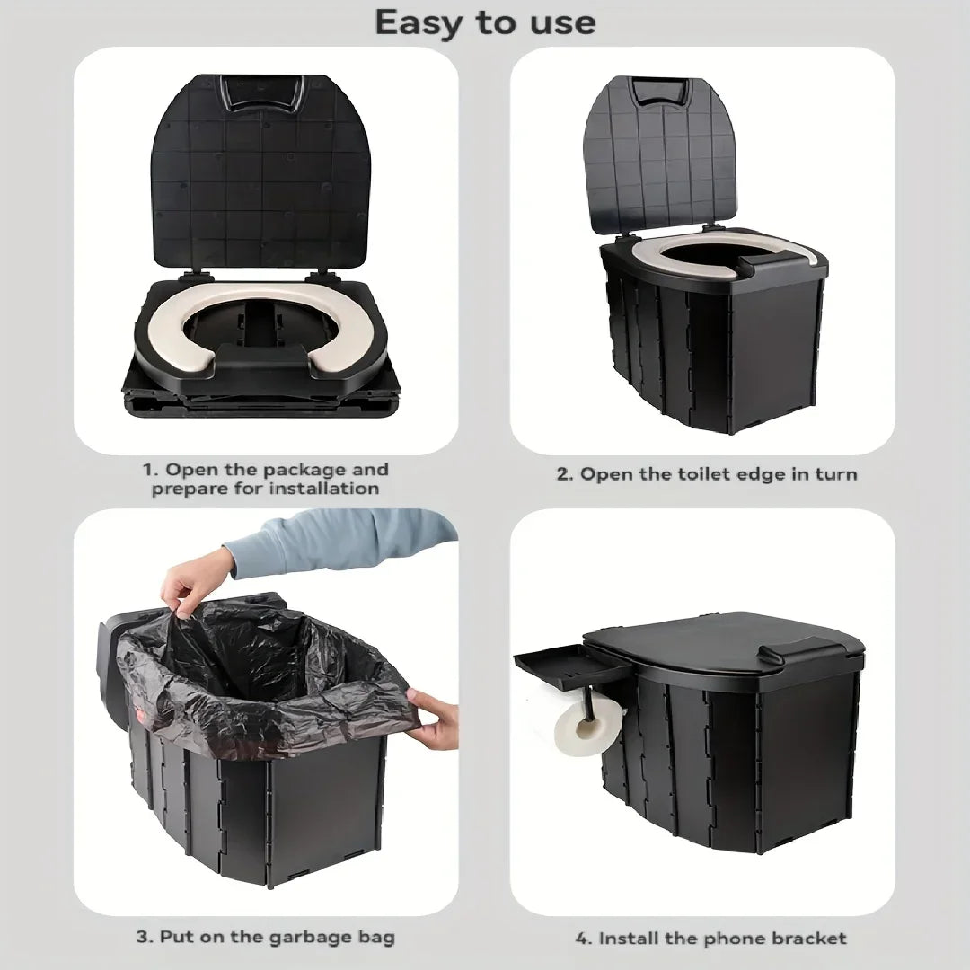 Lightweight Portable Toilet with PU Cushion for Camping Travel
