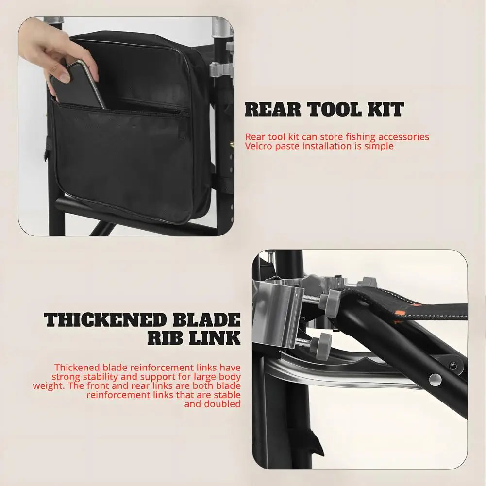 Fishing Chair with Backrest Rod Holder Folding Fishing Deck Chair Fisherman Gift