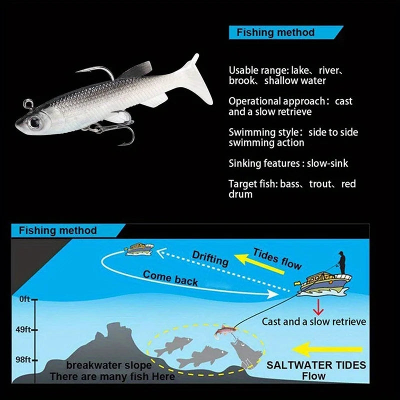 5Pcs Realistic Soft Bait for Freshwater and Salty Fishing