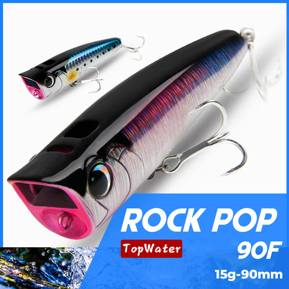 Popper Fishing Lure with Hook Floating Fishing Lure 3D Eyes