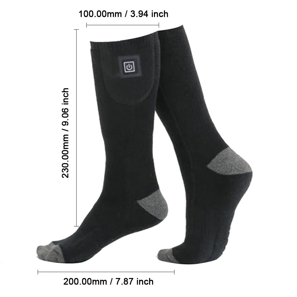 Electric Heating Socks 3 Level Temperature Winter Heating Socks Cold-Proof Winter Warm Thermal Socks for Cycling Camping Skating
