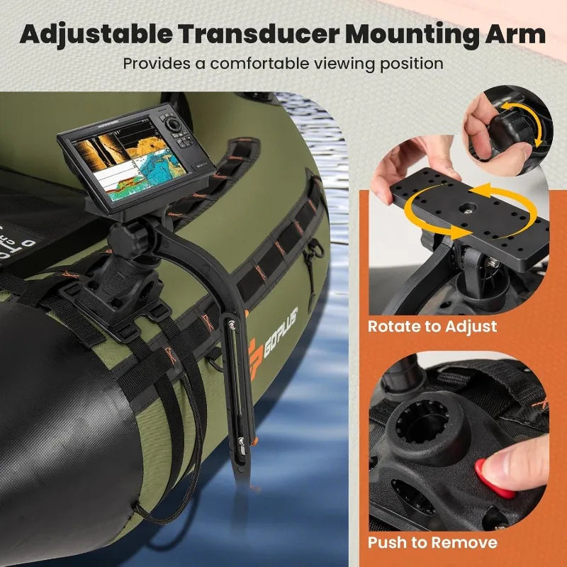 Goplus Inflatable Float Tube, Fishing Belly Boat w/ Fish Ruler,Pump,Storage Bag,Adjustable Straps,Fishing Float Tube for Angling