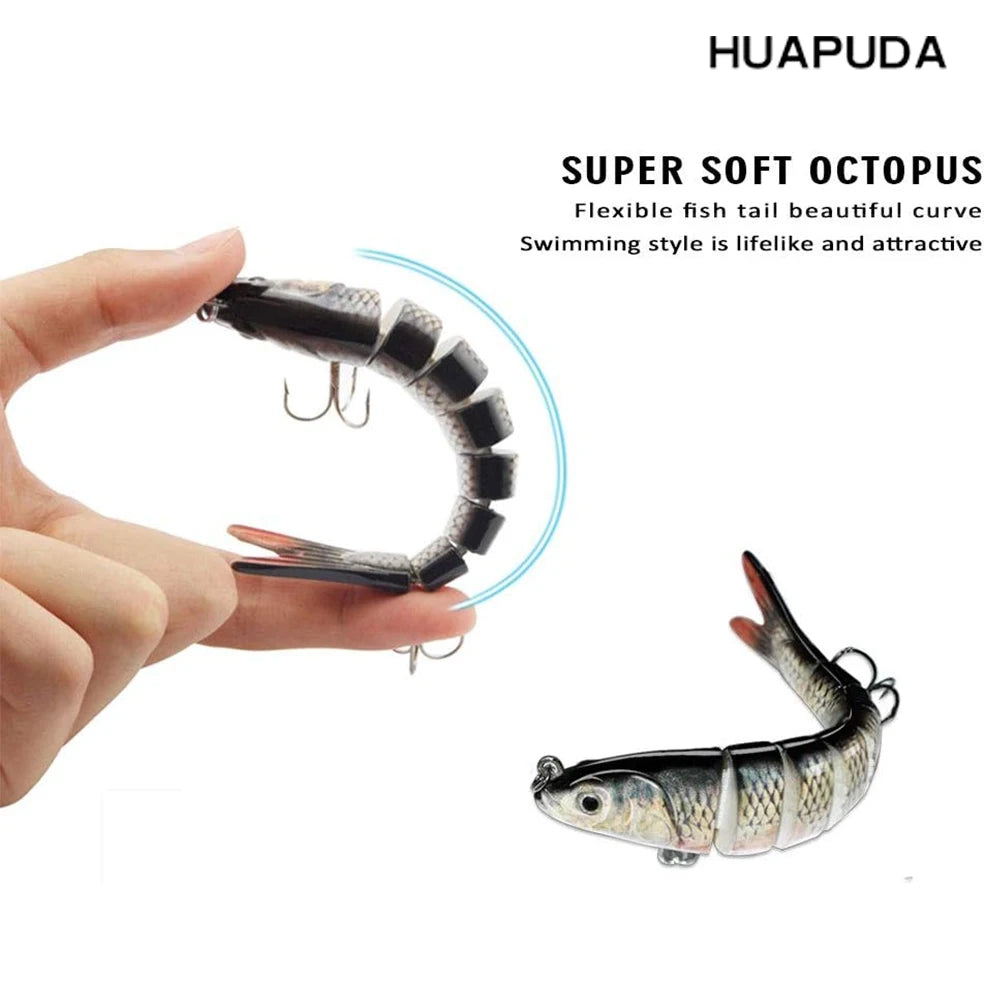 3 Pieces Freshwater and Saltwater Fishing Lures, Bionic Swim Bait, Realistic Bass Trout Crappie Swim Bait Fishing Lure Set, Gre