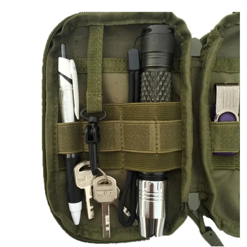 Multifunctional EDC Waist Bag, MOLLE Compatible Outdoor Sports Organizer, Phone Pouch for Hiking Running Daily Use