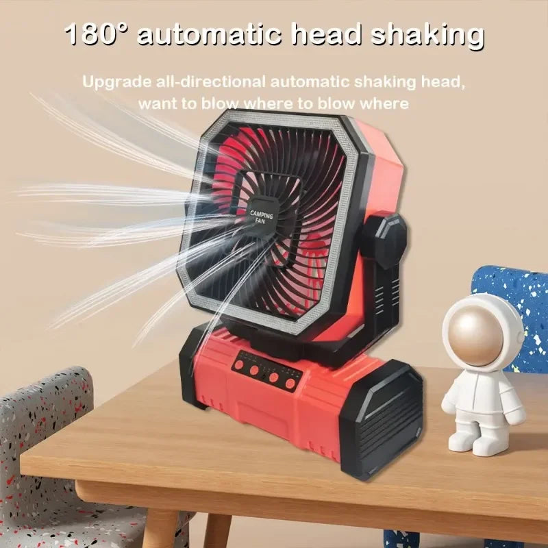 Camping Fan 20000mAh High-Capacity Battery LED