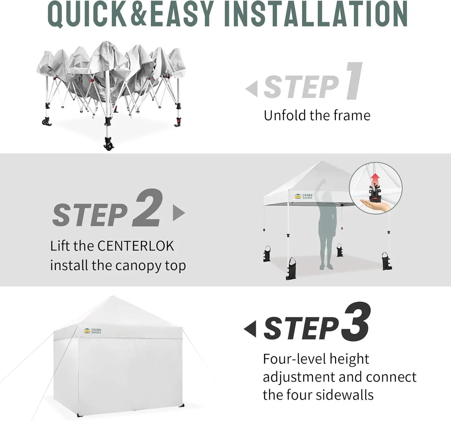 8x8 Pop Up Canopy Tent with 4 Sidewalls, Wheels & Weights, Quick Setup, UV Protection