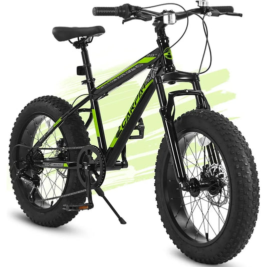 20 24 26 Inch Fat Tire Mountain Bikes 7Speed with Mechanical Disc Brakes Front Suspension