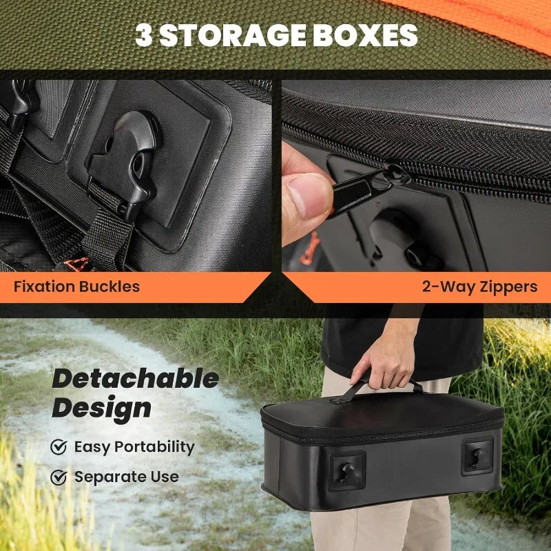 Goplus Inflatable Float Tube, Fishing Belly Boat w/ Fish Ruler,Pump,Storage Bag,Adjustable Straps,Fishing Float Tube for Angling