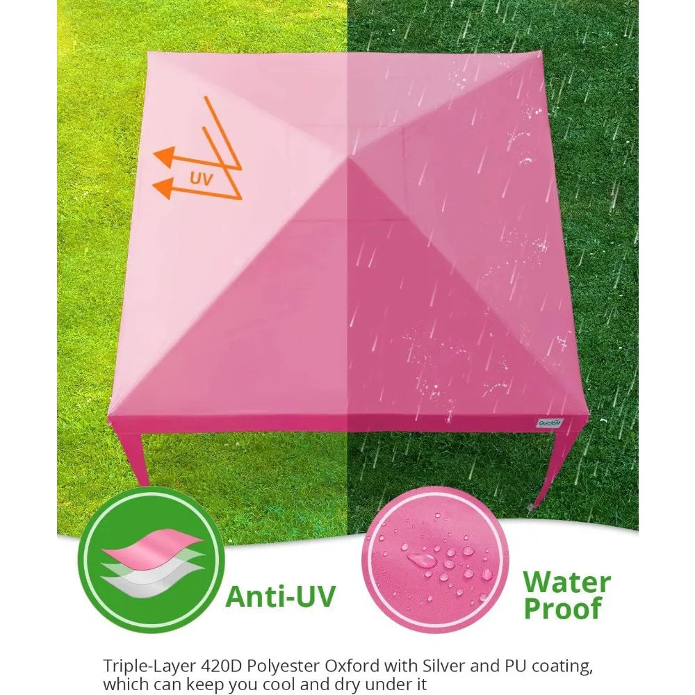 Easy Pop up Canopy Tent 10'x10' with 4 Detachable Window Sidewalls, One Person Setup, Waterproof Outdoor Portable Vendor Event