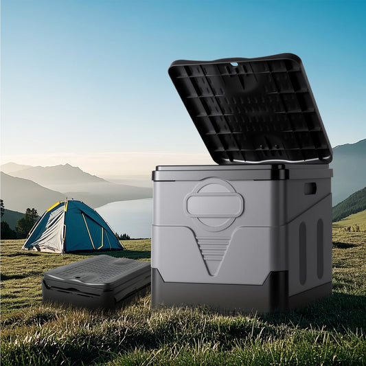 Camping Toilet, Portable Toilet  Travel Folding Toilet with Lid and Paper Holder, Compact Potty for Car, Cam