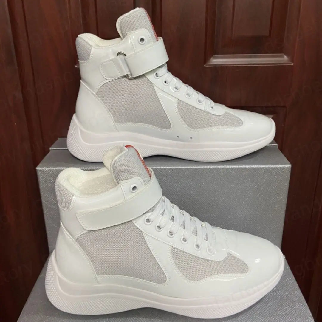 New Casual High End Board Shoes Mesh Breathable Fashion Men's Shoes  High Top Couple Shoes