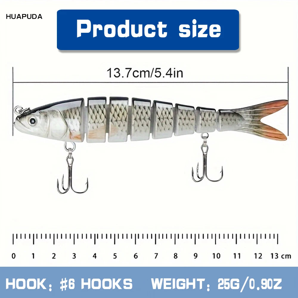 3 Pieces Freshwater and Saltwater Fishing Lures, Bionic Swim Bait, Realistic Bass Trout Crappie Swim Bait Fishing Lure Set, Gre