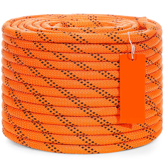 120ft Dual-Weave Polyester Cord 3/8 1/2in 48-Strand Multi-Use Rope