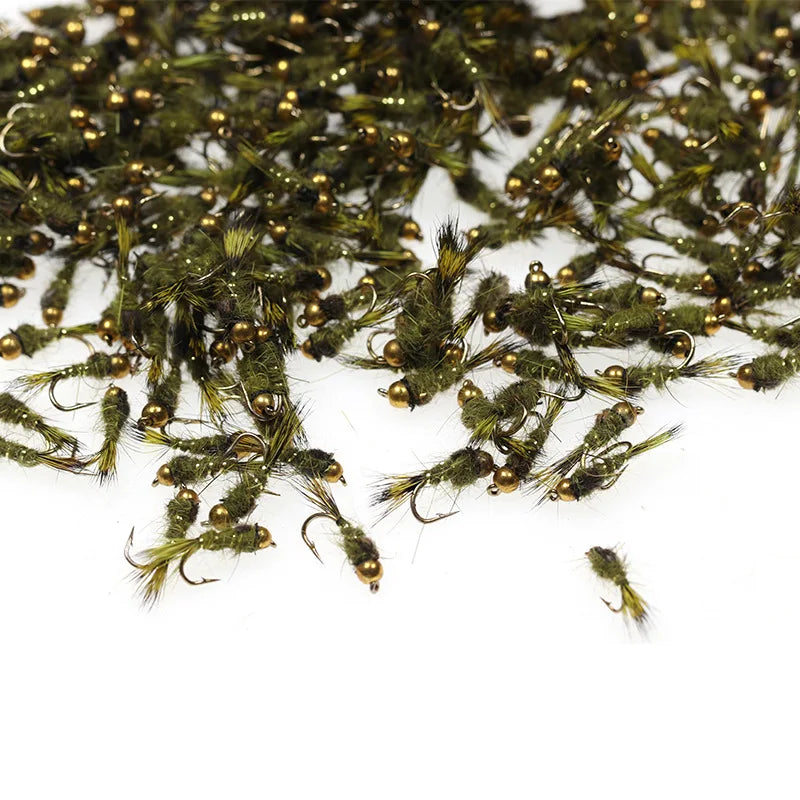 6pcs Barbed Tungsten Bead Head Jig for Fly Trout Fishing Lures Baits 14-18#