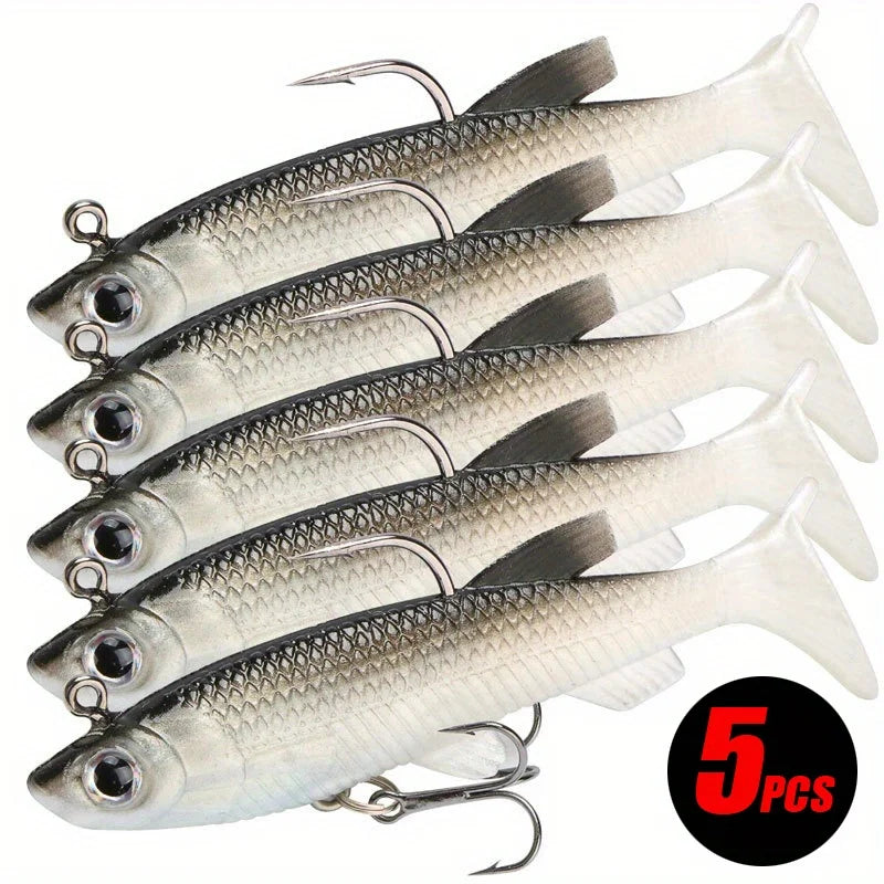 5Pcs Realistic Soft Bait for Freshwater and Salty Fishing