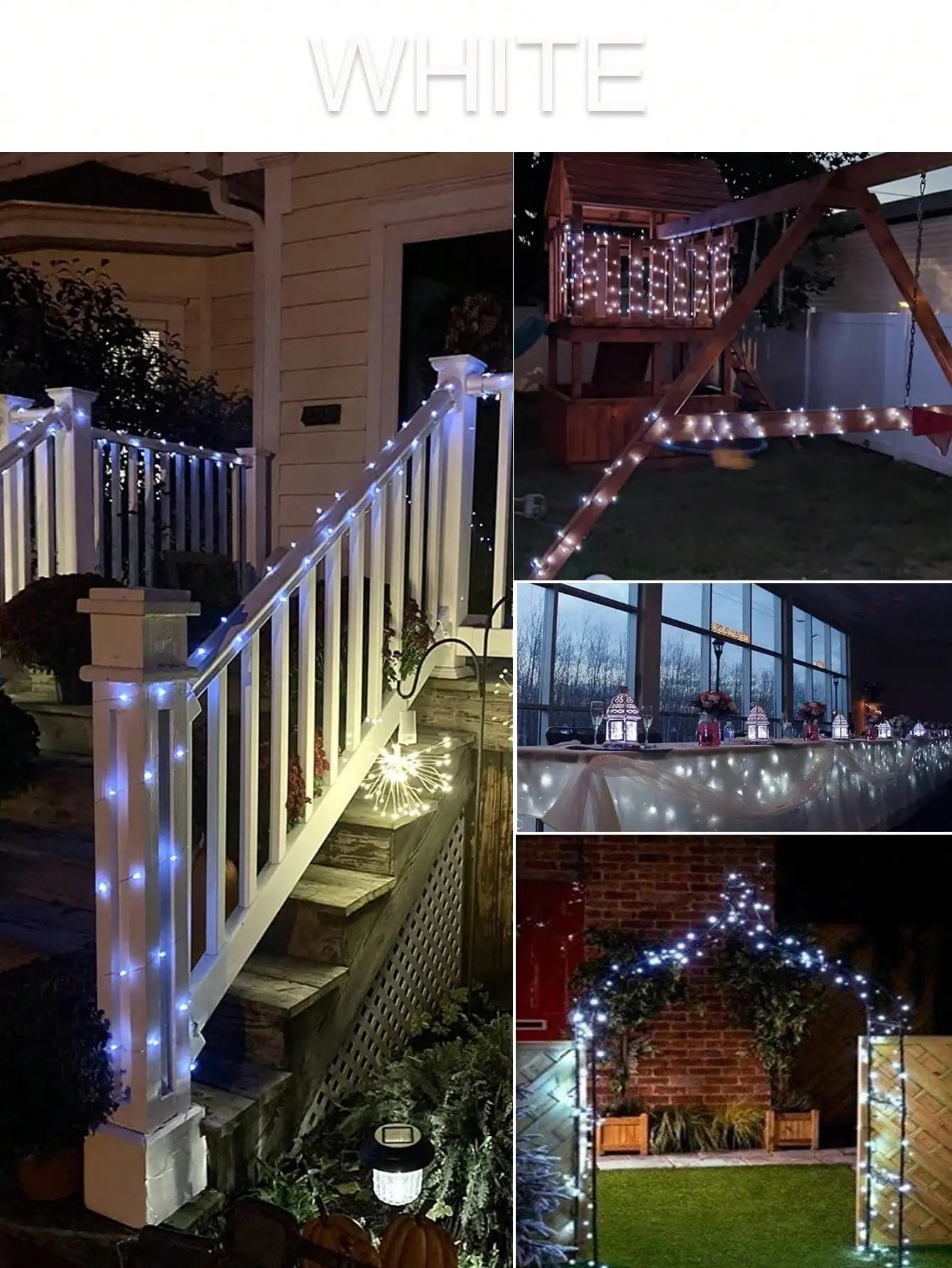 4Pcs 160ft Solar String Lights - 400Pcs Led Outdoor Fairy Lights, 8 Modes, Waterproof for Garden, Terrace, Tree Decoration - Great for , Weddings and Party (Warm Light) Ip44
